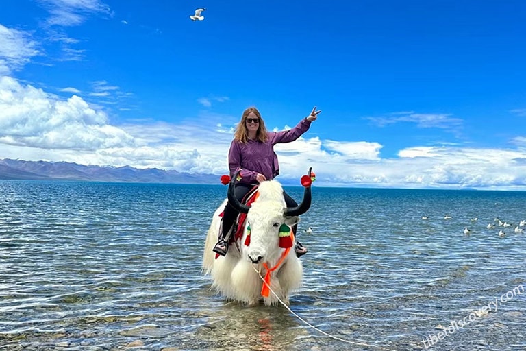 Our Guest Megan Visiting Namtso Lake in June Our Guest Megan Visiting Namtso Lake in June