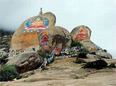 Rock Paintings in Drepung Monastery