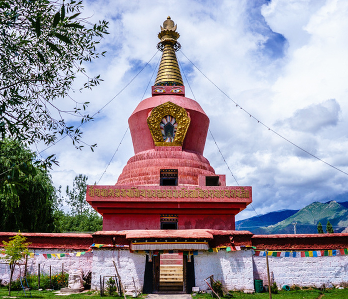 Samye Monastery red stupa