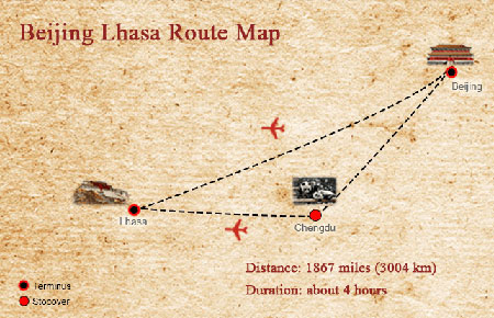 Tibet Flight Maps