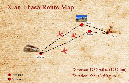 Tibet Flight Maps