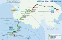 Xining Lhasa Train Map