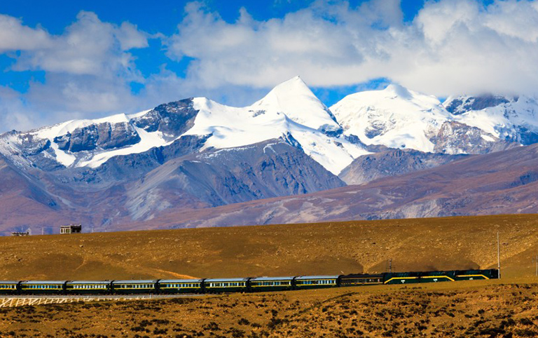 Snow-Capped Tanggula Mountains along the Qinghai Tibet Railway