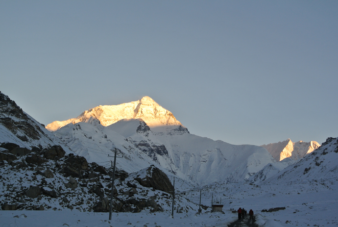 Tibet Photo - Sunset on the Mount Everest