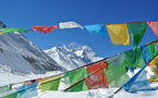 Praiyer flags on Mount Everest